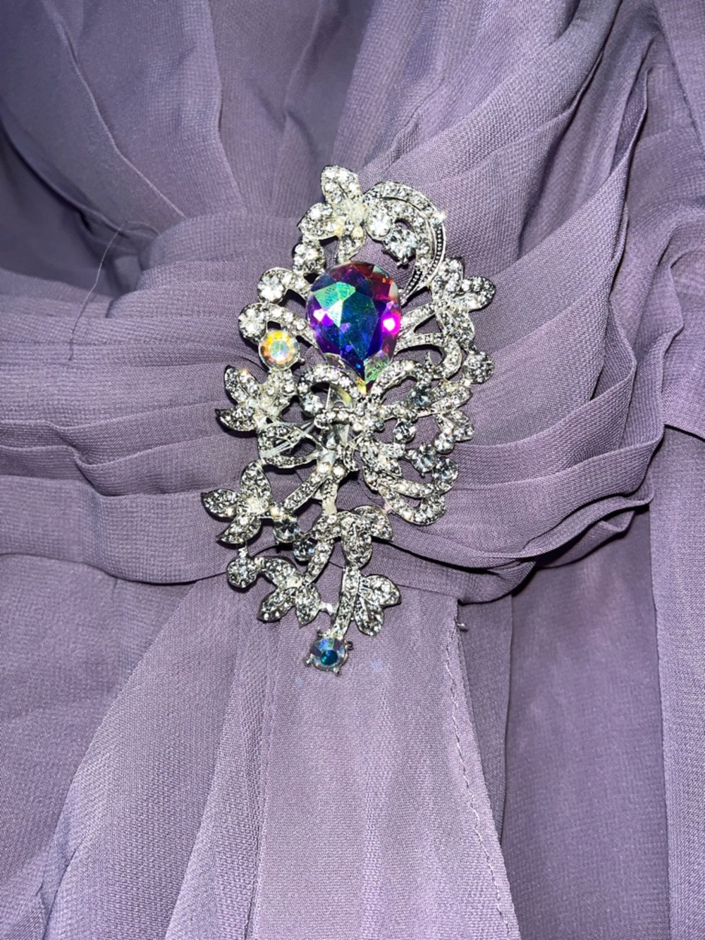 Wear Your Love Women’s Chiffon Lavender Floor Length Mother Of Bride Dress - Picture 3 of 8